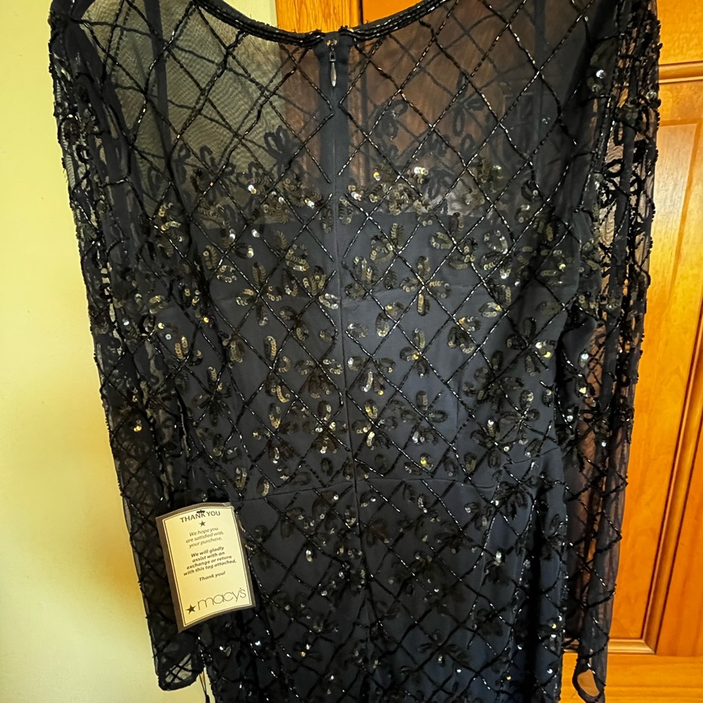 Adrianna Papell Navy Beaded Coctail Dress - Picture 7 of 13